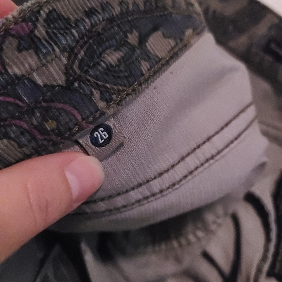 Citizens Of Humanity Thompson Paisley Corduroy Mid Rise Skinny Pants 26 Hippie - Picture 8 of 13